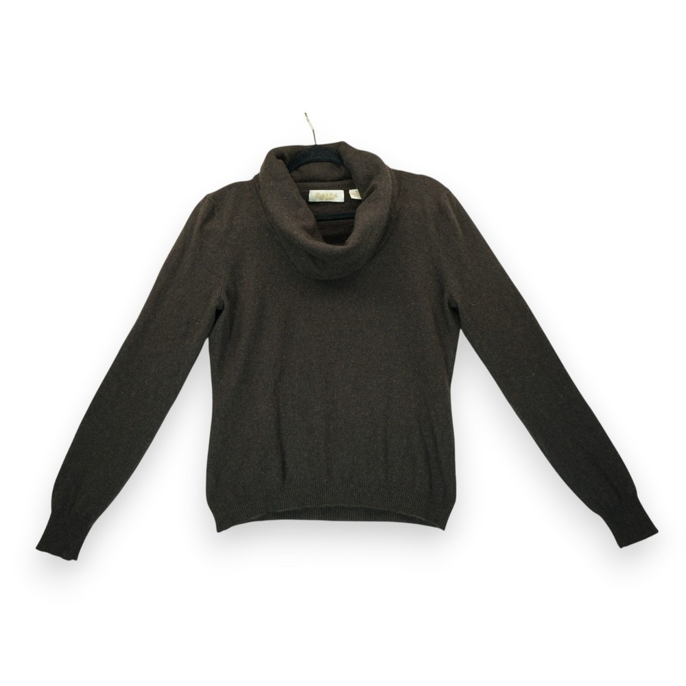 Peck & Peck Women's Sweater Brown Size M 100% Pure Cashmere Turtleneck Pullover